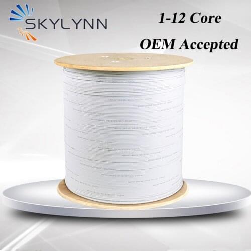 1Km/Drum 1 Core Single Mode G652D/G657A1/G657A2 White LSZH Jacket with Galvanized Seel Wire FTTH Fiber Optic Drop Cable