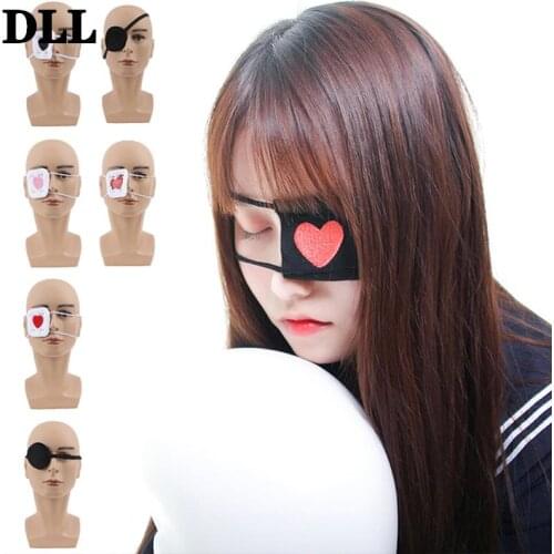 1Pcs Anime Cosplay Costume Eyeshade Heart Embroidery Single Eye Mask Blindfold Eyepatch