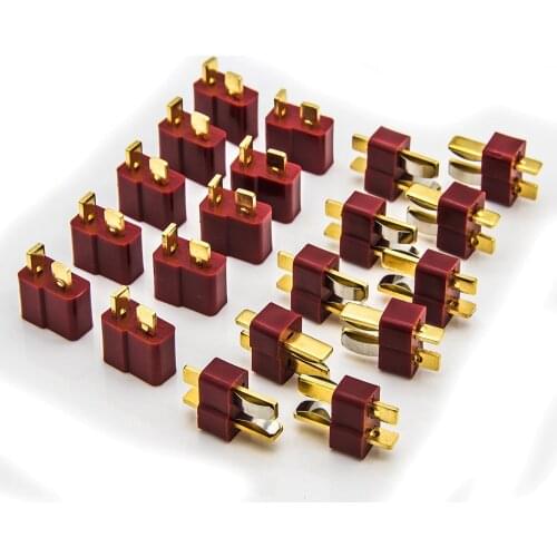 EBOYU(TM) 10 Pair T Plug Connectors Deans Style Male and Female Connectors For RC LiPo Battery (20-Pack)