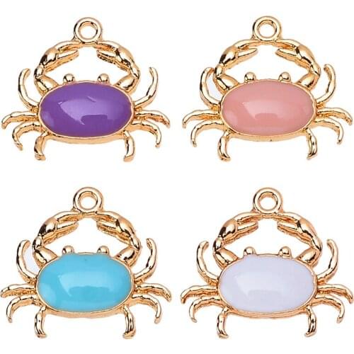 18*20MM Cute Cartoon Little Crab Dripping Oil Charm Pendant Accessories Wholesale DIY Bracelet Necklace Jewelry Making Supplies