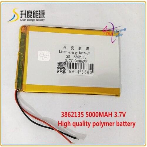3.7V 5000mAH 3862135 Polymer lithium ion / Li-ion battery for POWER BANK tablet pc MP4 GPS