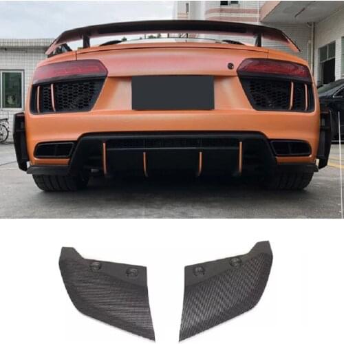 Carbon Fiber Car Rear Bumper Splitters Diffuser Fit For Audi R8 Coupe Convertible 2016-2018