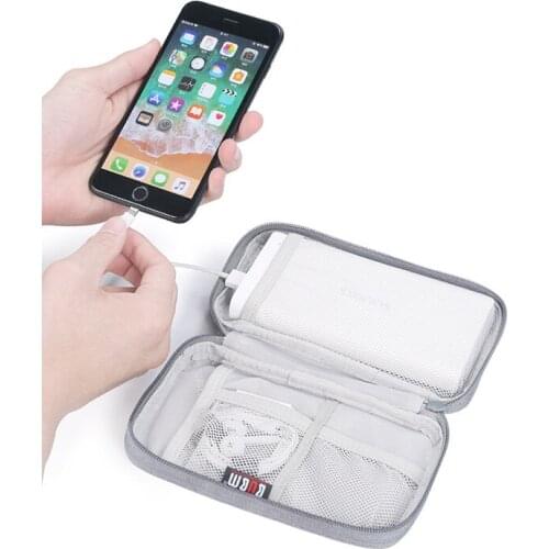 Travel Portable Durable Polyester Power Bank Pouch Storage Bag Protective Carrying Case Pack for Earphone Cell Phones Data Cable