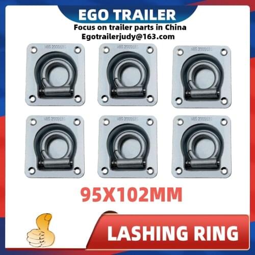 EgoTrailer 6pcs Trailer LASHING D RING 2000lbs 95x105 ZINC PLATED TIE DOWN POINTS ANCHOR UTE deck ring rope ring D ring parts