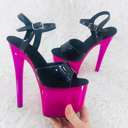 Leecabe 17CM/7Inch PU upper Two color sexy exotic sandals platform fashion High Heels Pole Dancing Shoes