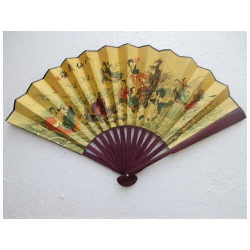 Exquisite Chinese art paper handmade oil painting Eight Immortals (in the legend) folding fan