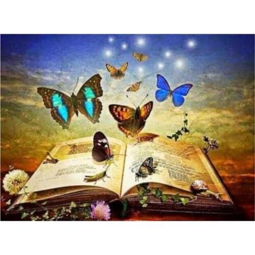 New Full Square /Round Drill 5D DIY Diamond Painting "Butterfly &book' Embroidery pattern Picture Of Rhinestone room decor