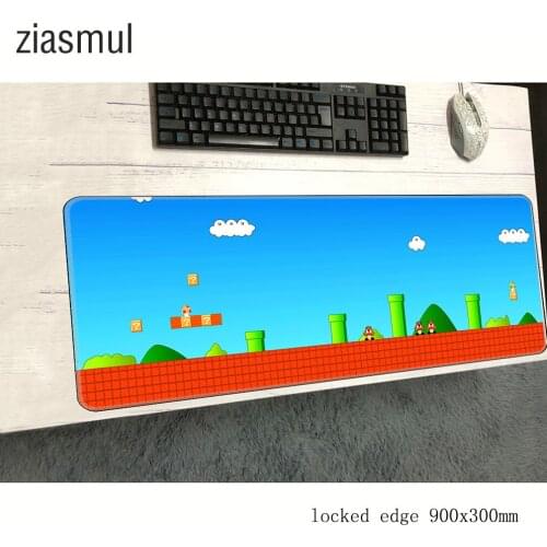 Cartoon Mario mouse pad 900x300x3mm pad to mouse notbook computer mousepad Student gaming padmouse gamer keyboard mouse mats