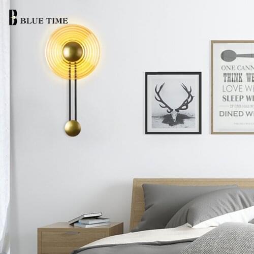 Creative Led Wall Light For Bedroom Bedside Light Living room Dining room Three Colors Led Wall Lamp Acrylic Fixture 110V 220V