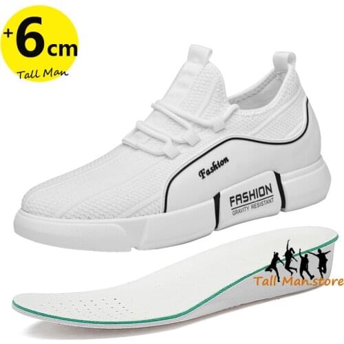 Men Sneakers Women Elevator Shoes Height Shoes Heightening Shoes Height Increase Shoes Insole 6cm Tall Man Man Sports