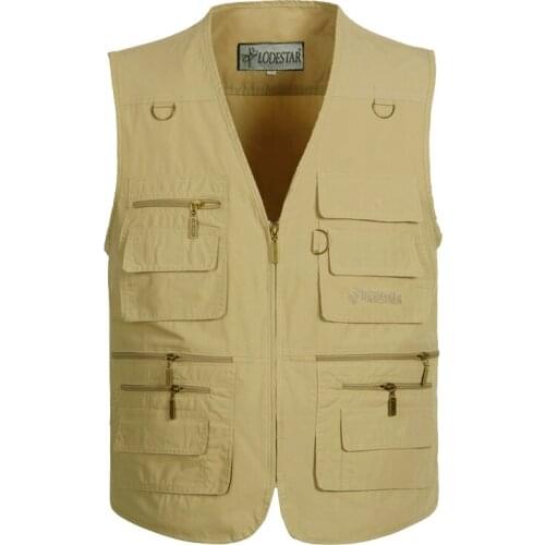 Summer Men Sleeveless Baggy Jacket With Many Pockets Male Casual Regular Fit Multi Pocket Photographer Vest Waistcoat
