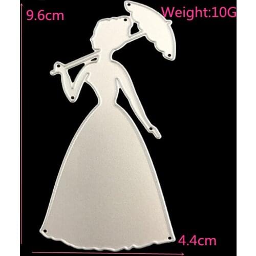 Umbrella Girl Metal Die Cutting Dies Scrap Booking Embossing Folder Suit For Sizzix Fustella Big Shot Cutting Machine D008