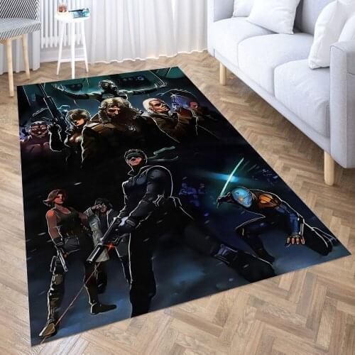 Metal Gear Carpet for Living Room 3D Anime Cartoon Rug Gamer Teen Room Bedside Lounge Rug Kids Children Floor Mats