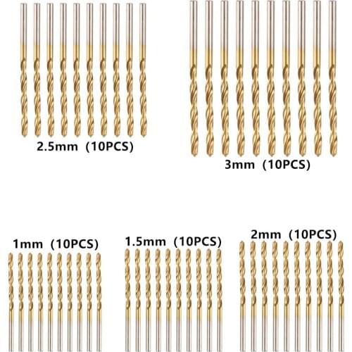 Many kinds of high speed steel titanium coated twist drill bit straight shank bit hand drill