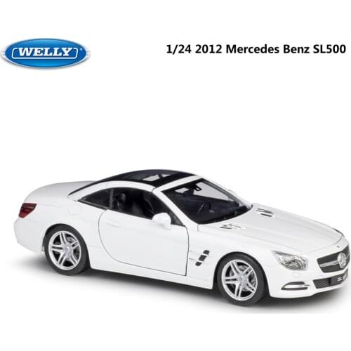 WELLY Diecast 1:24 Scale Model Car Alloy Racing Car Mercedes Benz SL500 Sports Car Metal Toy Car For Children Gift Collection