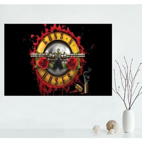 Fashion Classic Custom Guns n roses Canvas Painting Poster Home Decor Cloth Silk Fabric Wall Art Poster for Living Room
