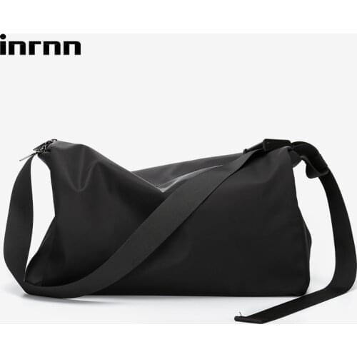 Inrnn Men Weekend Travel Bag Outdoor Sport Bags for Teenager Waterproof Male Foldable Duffle Bag Fashion Shoulder Luggage Bag