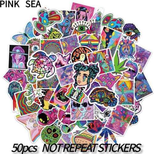 10/30/52Pcs/set Cartoon Horror Psychedelic Gothic Graffiti Mix Stickers For Kids Luggage Case Laptop Skateboard Phone Diy