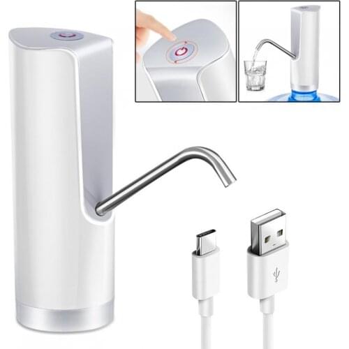 Portable Touch-tone Rechargeable Wireless Electric Dispenser Water Pump with USB Cable for 4.5L - 18.9L Barrelled Water