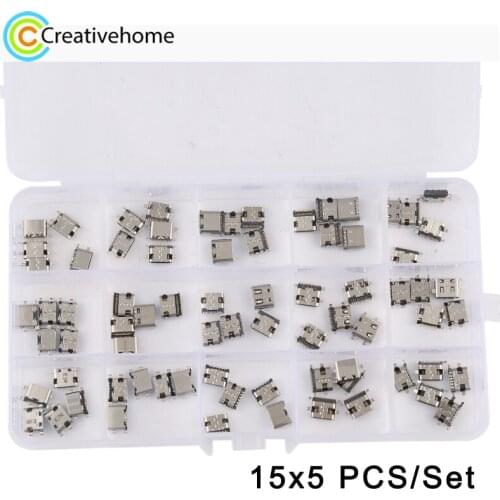 USB Type C / 6Pin / 12Pin / 16Pin / 14Pin / 24Pin Charging Port Connector for Huawei / Samsung / Xiaomi Etc, 75 PCS/Set