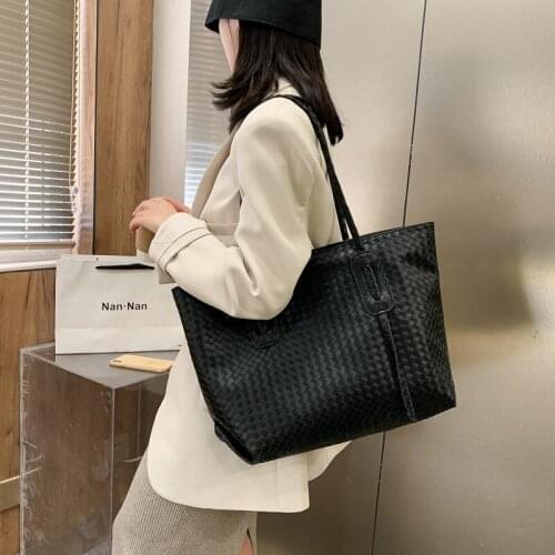 Luxury Brand Designer All-match Women Shoulder Handbag PU Leather Fashion Tote Bag Weave Large-capacity Handbag Shopping Bag