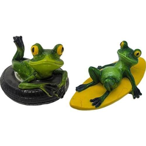 Garden Courtyard Frog Raft Animal Water Floating Decor High-quality And Durable Resin Materials Pool Pond Floating Ornament