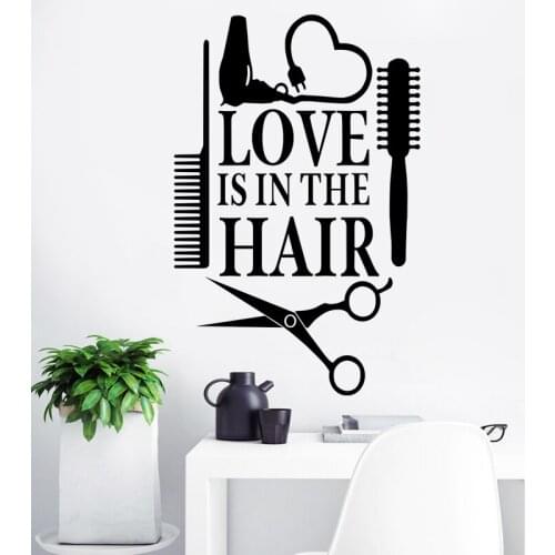 Unisex Hair Salon Sticker Hairdresser Beauty Salon Decal Barber Posters Vinyl Wall Decals Decor Mural Hair Salon Wall Decal