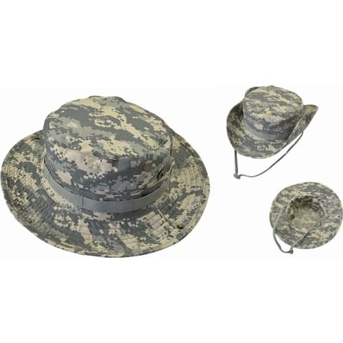 Military Army Round-brimmed Hat Sun Boonie Hat Cap for Fishing Hiking ACU camo