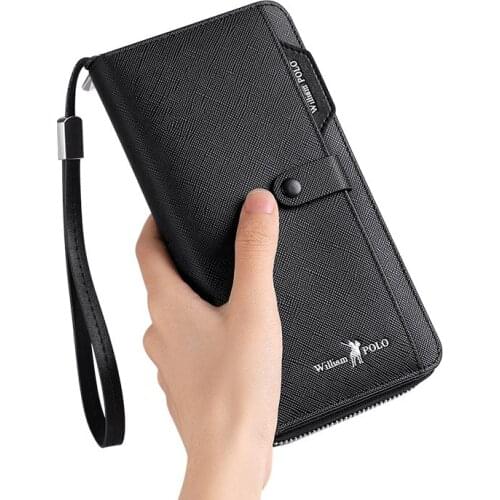 WILLIAMPOLO2020 new high quality wallet mens long RFRD multi-card large capacity mens card bag multifunctional handbag