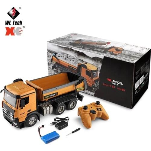 Wltoys 14600 RC Car 1:14 2.4Ghz Radio Remote Control Crawler Dirt Dump Car Engineer Vehicle Transporter Models Toys for Kids
