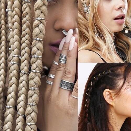 5pcs/lot Punk Rock 4mm Hole Hair Jewelry Hairpins Holder New Hair Pins Fashion Women Girls Metal Dreadlock Beads