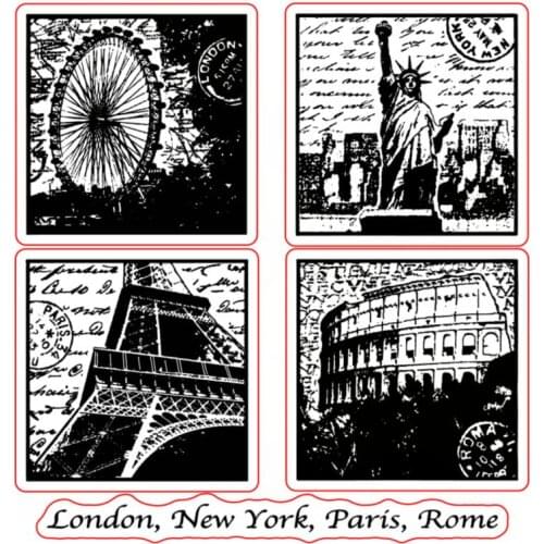 Retro sign building Transparent Clear Stamps for DIY Scrapbooking/Card Making/Kids Christmas Fun Decoration Supplies ST1093