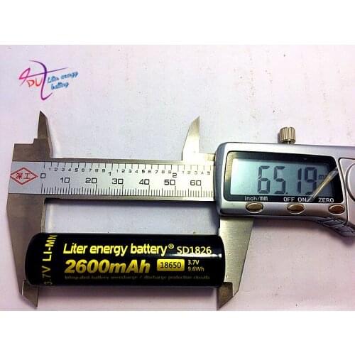 1pc Free shipping Wholesale 100% Authentic Liter energy battery 3.7v 18650 2600mah li-ion battery