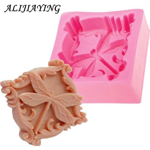 1Pcs silicone molds for cake pudding jelly dessert Fondant chocolate mould dragonfly butterfly 3D handmade soap molds D0499