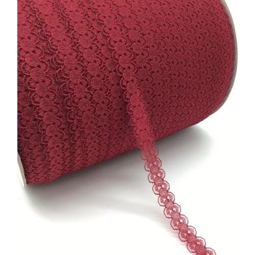 10yards/lot 5/8" (15mm)Wide Deep red Bilateral Handicrafts Embroidered Net Lace Trim Ribbon DIY Sewing & Skirt Accessories