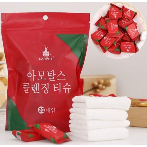 20pcs Disposable Pure Cotton Compressed Portable Travel Face Towel Water White Wet Wipe Washcloth Napkin Moistened Tissues