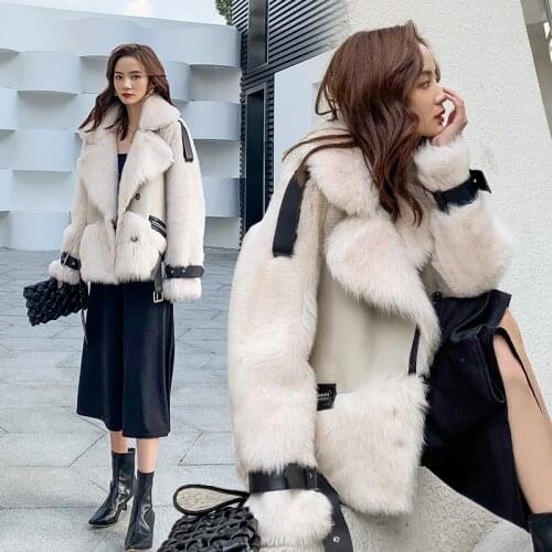 2020 Winter Women High Quality Luxury Imported Wool Coat Ladies Motorbike thickening Jacket Outerwear