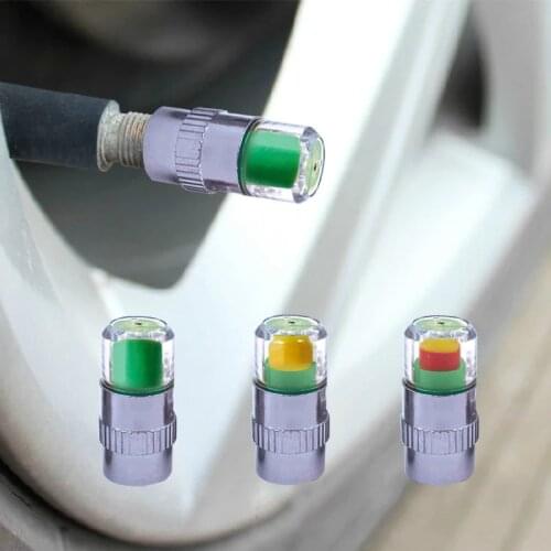 4PCS Car Auto Valve Caps Pressure Indicator Valve Wheel Tires Valves Tyre Stem