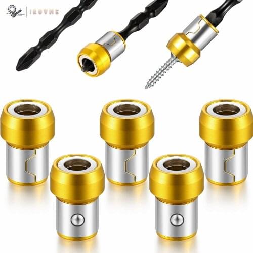 5 PC magnetic anti-corrosion screw ring metal drill bit magnetizer ring screw，strong ring for 1/4 inch/6.35 mm hex screwdriver