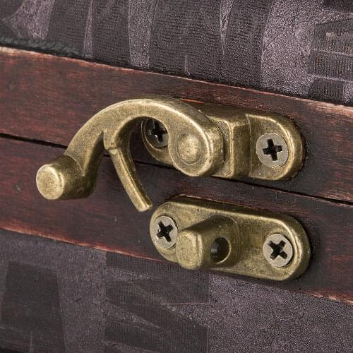 5Set Vintage furniture accessories Jewellery Box Suitcase Lock Hook Case Hasp Hook Hinge Latch Bronze Tone Catch Decorative