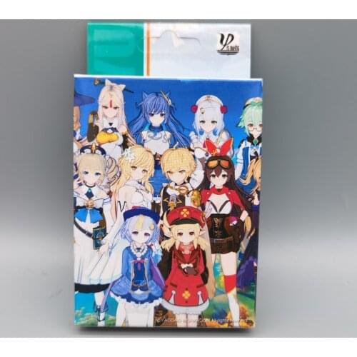 54 Pcs/Set Game Genshin Impact Poker Cards Ganyu Keqing Venti Klee Cosplay Board Game Playing Cards Collection Toy Gift