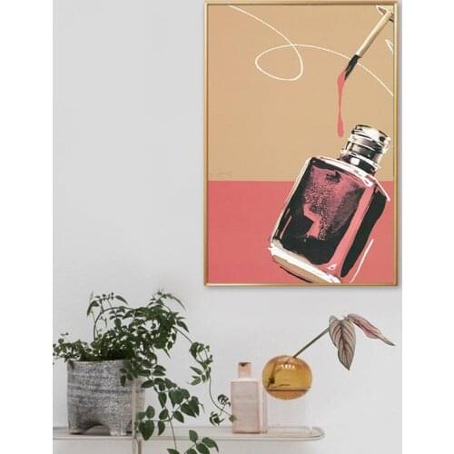 Abstract Fashion Make Up Canvas Painting Perfume High Heels Women Wall Art Poster Nordic Colorful Living Room Bedroom Decor