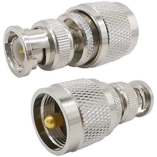 BNC Male Plug to UHF Male Plug PL-259 Antenna Connectors BNC to UHF PL259 RF Coaxial Adapter
