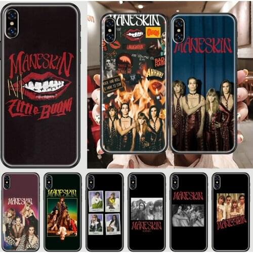 Maneskin Damiano David Phone Case Cover Hull For iphone 5 5s se 2 6 6s 7 8 12 mini plus X XS XR 11 PRO MAX black painting back