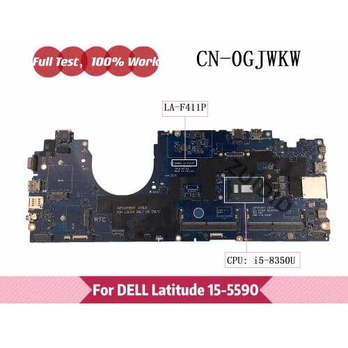 DDM80 LA-F411P For Dell latitude 15 5590 Laptop motherboard 0GJWKW CN-0GJWKW GJWKW with I5-8350U CPU DDR4 100%Tested Working