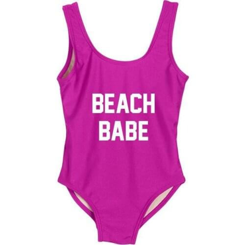 Beach Babe one piece suit bodysuit swimwear beachwear monokini rompers jumpsuit one-pieces suit backless bathing suit