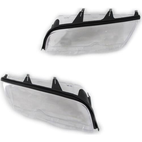 For BMW E46 98-01 3 Series 4 Door Pair Replace Headlight Clear Lens Cover&Gasket