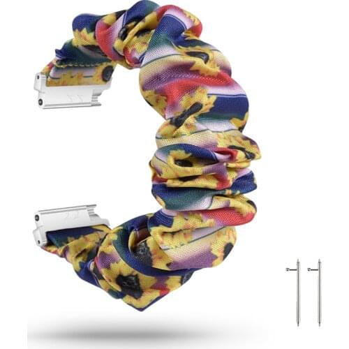 Scrunchie Elastic Soft Fabric Smart Watch Band for Fitbit Versa 2 ersa/Versa 2/Versa Lite Band Replacement hair Wristband Women