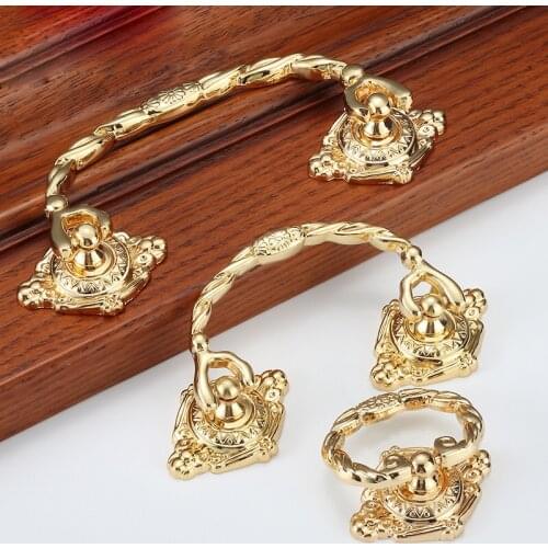 European rosegold drewer cabinet ring Wardrobe dresser door knob Luxury furniture handle Palace cupboard wine closet pulls 64mm