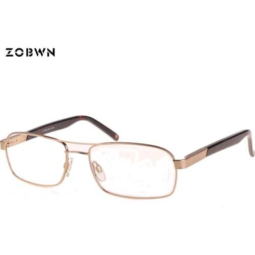 Hot sale Aluminum Double bridge glasses man Shield style eyeglasses can be put reading lens очки модные full rim super light